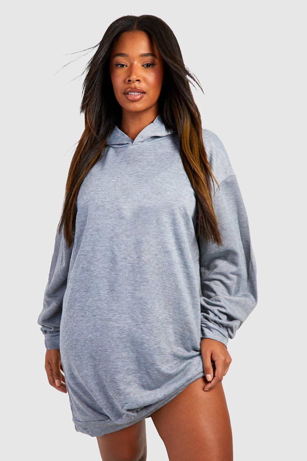 Hooded sweatshirt dress plus on sale size